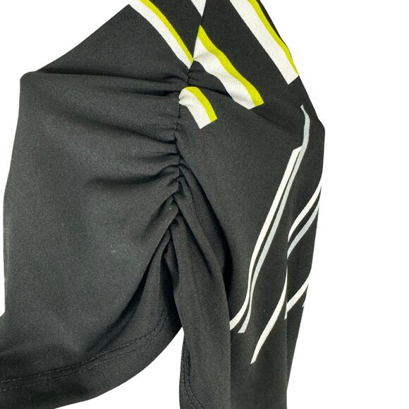 JM Collection Black Green Studded Short Kimono Sleeve Jersey Knit Blouse Size S - Picture 4 of 6